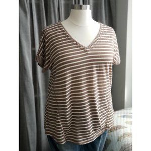 UMGEE | Brown and White Strip Top